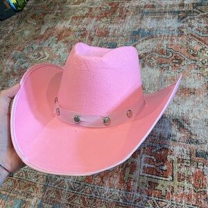 Pink cow girl costume hat